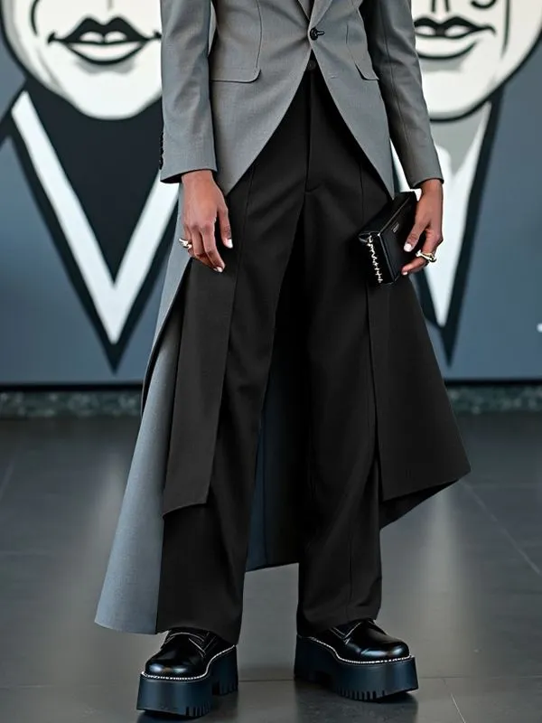 Men's Flap Patchwork Straight Pant SKUL31957 sold by Incerunmen