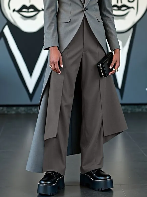 Men's Flap Patchwork Straight Pant SKUL31957 sold by Incerunmen product image thumbnail 2