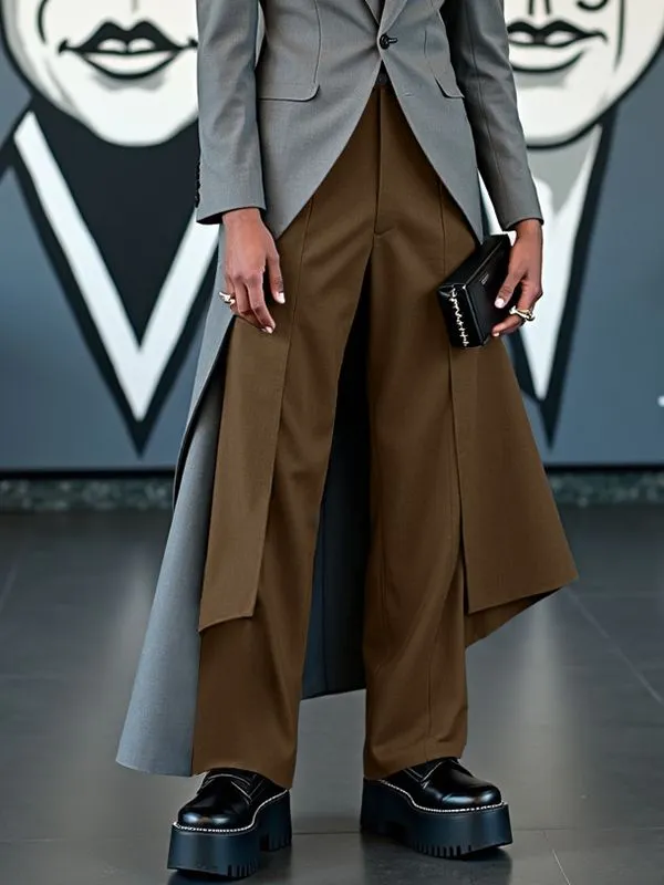 Men's Flap Patchwork Straight Pant SKUL31957 sold by Incerunmen product image thumbnail 3