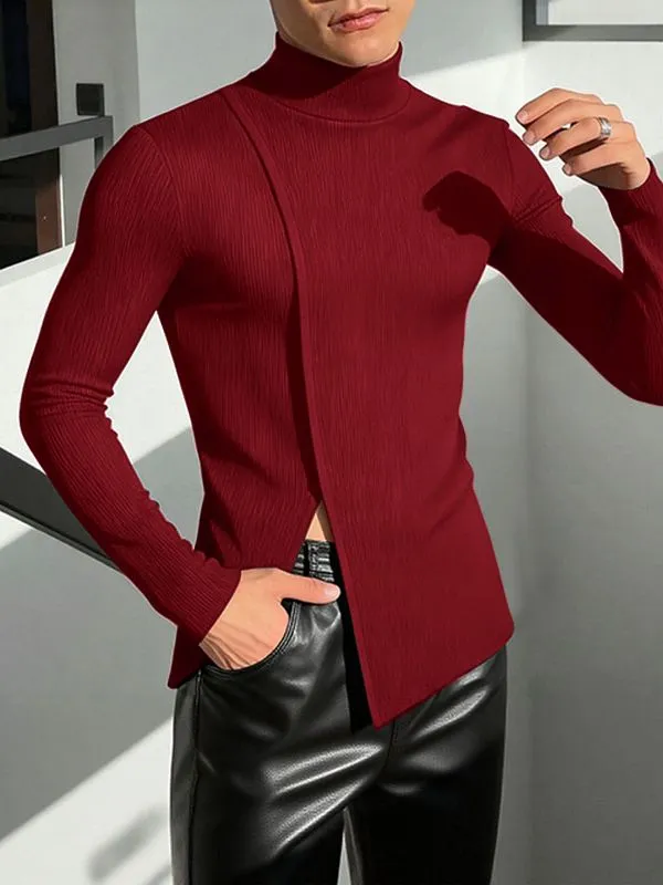 Men's Solid Color Textured Long Sleeve T-Shirt SKUL39015 sold by Incerunmen product image thumbnail 2