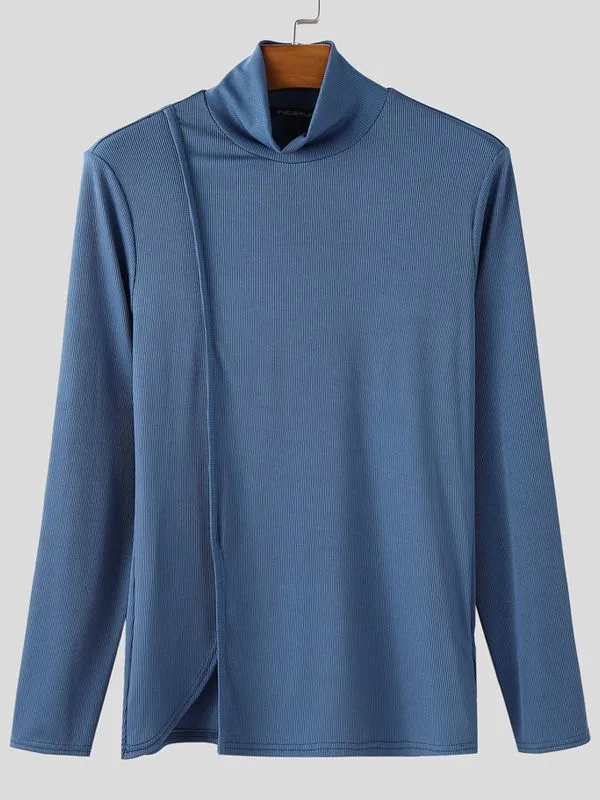 Men's Solid Color Textured Long Sleeve T-Shirt SKUL39015 sold by Incerunmen product image thumbnail 4