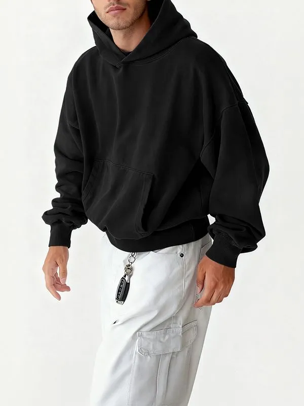 Men's Solid Color Kangaroo Pocket Hoodie SKUL34131 sold by Incerunmen