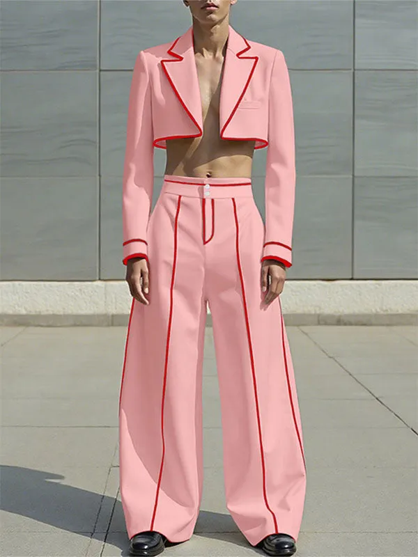 Men's Colorblock Piped Cropped Casual Two Pieces Outfit SKUL24201 sold by Incerunmen product image thumbnail 3