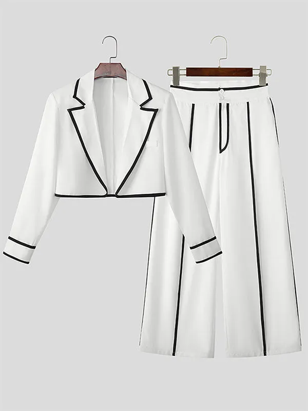 Men's Colorblock Piped Cropped Casual Two Pieces Outfit SKUL24201 sold by Incerunmen product image thumbnail 4