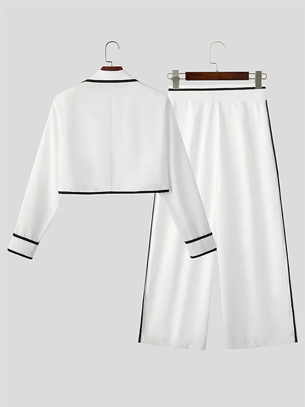 Men's Colorblock Piped Cropped Casual Two Pieces Outfit SKUL24201 sold by Incerunmen product image thumbnail 5