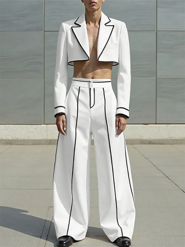 Men's Colorblock Piped Cropped Casual Two Pieces Outfit SKUL24201 sold by Incerunmen product image thumbnail 2