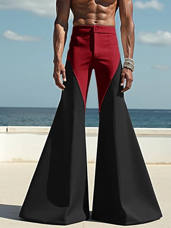 Mens Contrast Color Loose Flared Pant SKUL18930 sold by Incerunmen product image thumbnail 2