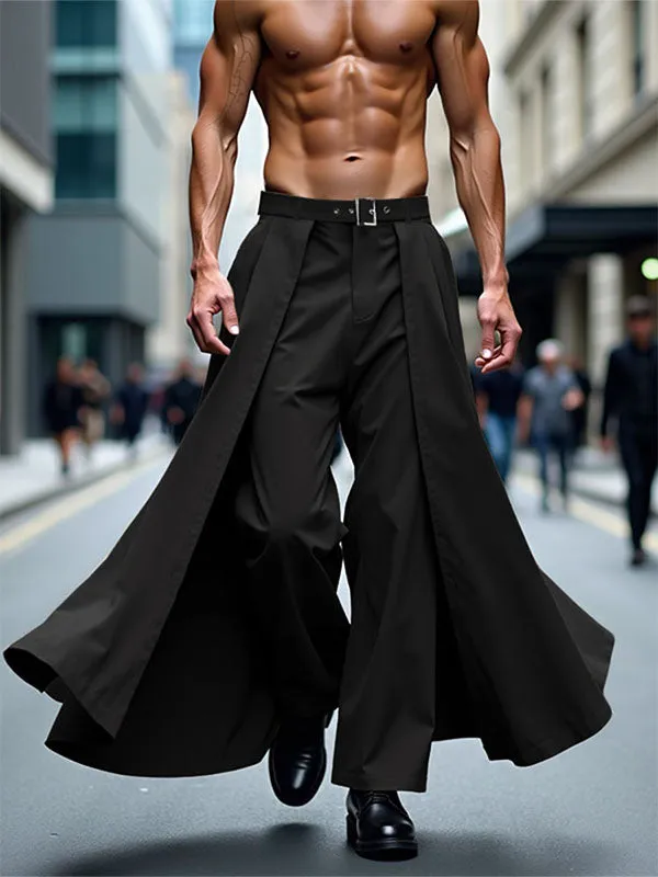 Mens Side Long Hem Patchwork Casual Pant SKUL11910 sold by Incerunmen