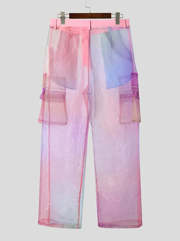 Mens Gradient Sheer Loose Casual Pant SKUL03640 sold by Incerunmen product image thumbnail 4
