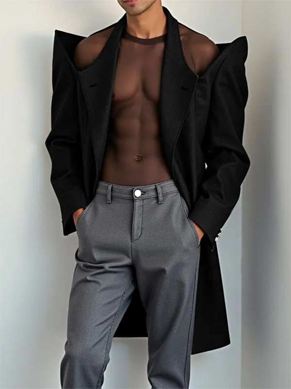 Mens Cut-Out Design Long-Sleeve Blazer SKUK85535 sold by Incerunmen