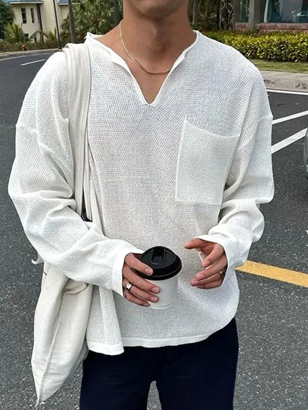 Men's Solid Color Sheer Long Sleeve T-Shirt SKUL40234 sold by Incerunmen product image thumbnail 2