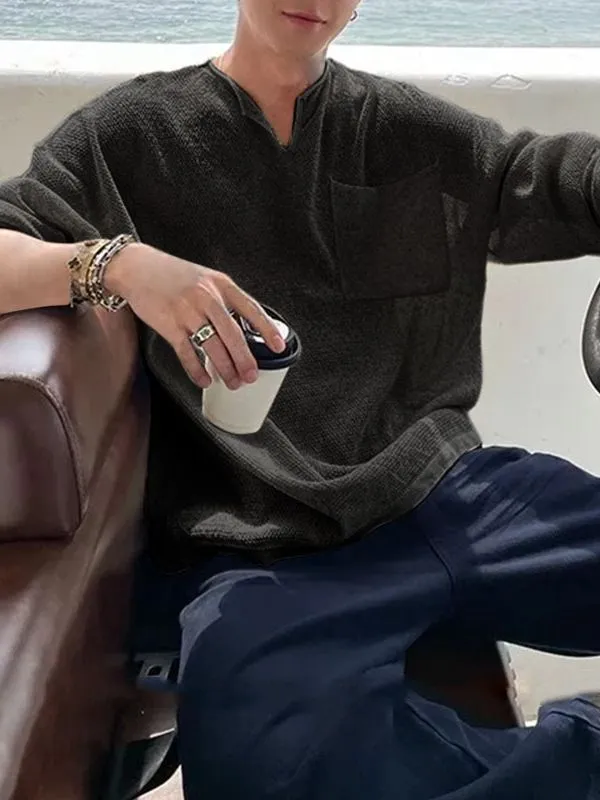 Men's Solid Color Sheer Long Sleeve T-Shirt SKUL40234 sold by Incerunmen