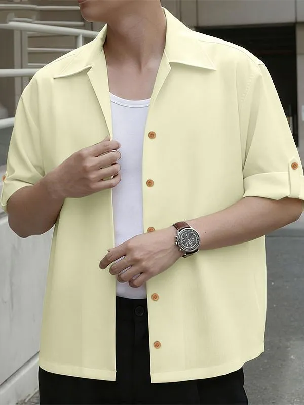 Men's Solid Color Casual Short Sleeve Shirt SKUL39365 sold by Incerunmen