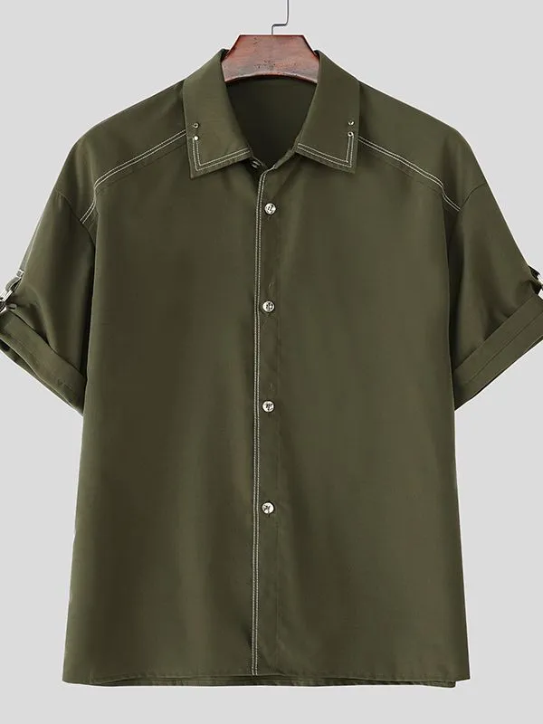 Men's Color Block Stitch Short Sleeve Shirt SKUL36633 sold by Incerunmen product image thumbnail 4