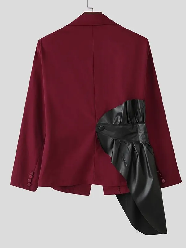 Men's Color Block Patchwork Ruffle Long Sleeve Blazer SKUL38940 sold by Incerunmen product image thumbnail 5