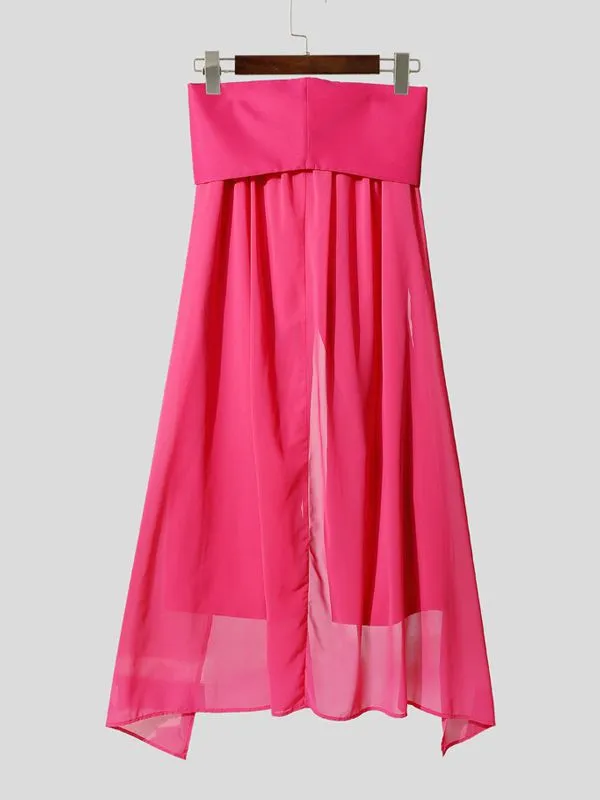 Men's Deconstructed Chiffon Flap Patchwork Straight Pant SKUL37670 sold by Incerunmen product image thumbnail 4