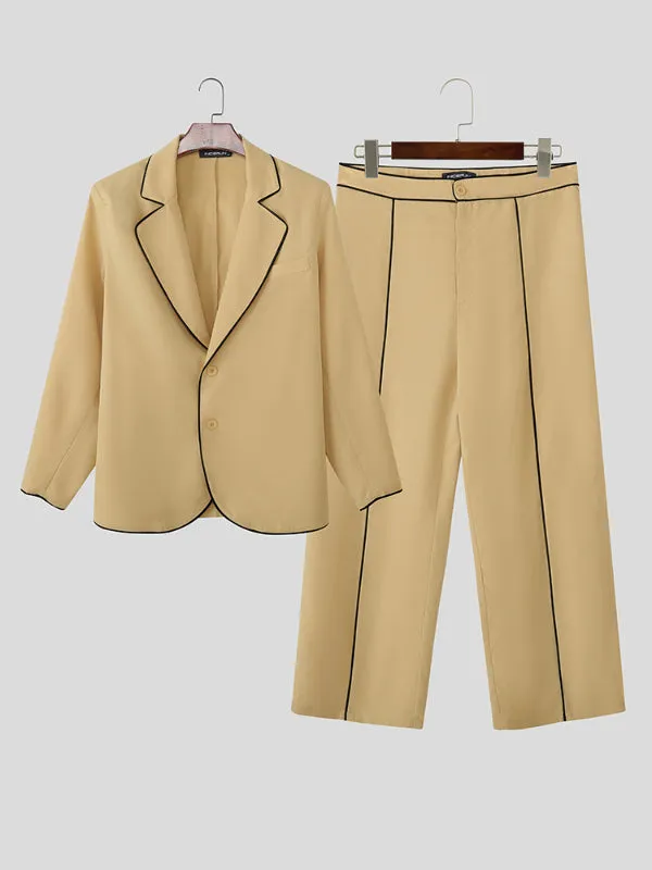 Men's Bold Stripe Colorblock Casual Two Pieces Outfit SKUL24196 sold by Incerunmen product image thumbnail 4