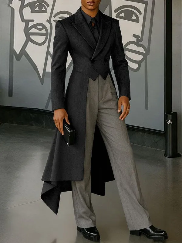 Men's Deconstructed Asymmetric Hem Casual Blazer SKUL41338 sold by Incerunmen