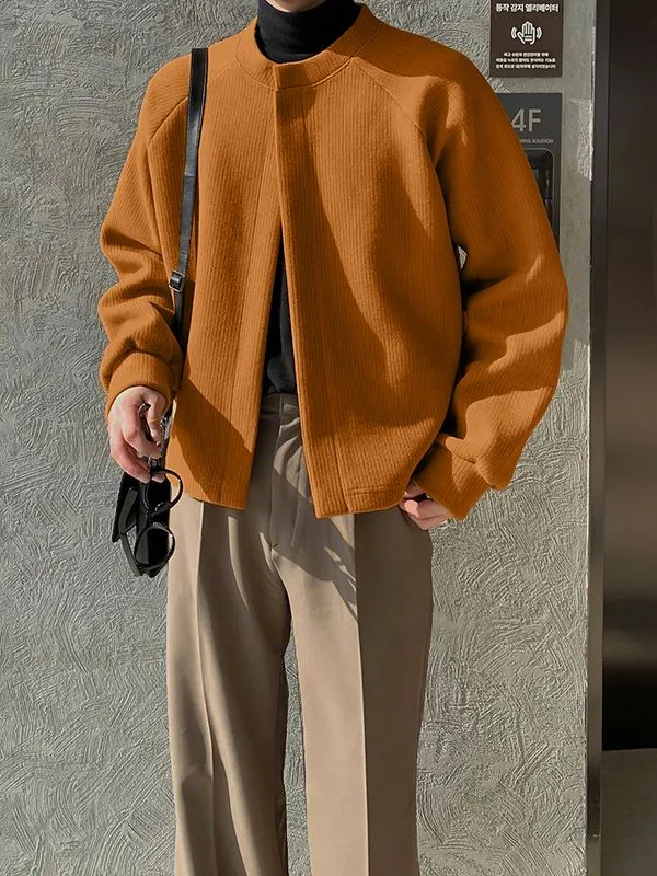 Men's Solid Color Loose Versatile Long Sleeve Cardigan SKUL37704 made by Incerunmen