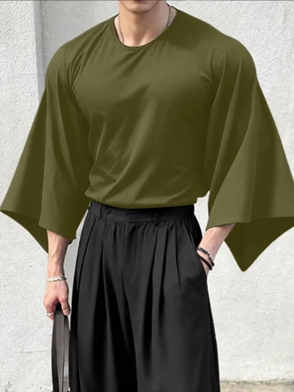Men's Minimalist Loose Crew Neck Long Sleeve T Shirt SKUL41457 sold by Incerunmen product image thumbnail 3