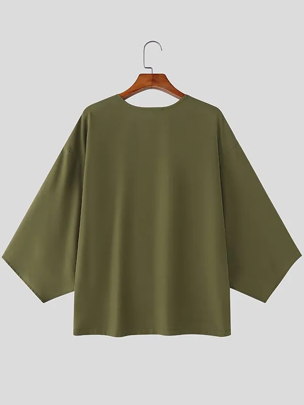 Men's Minimalist Loose Crew Neck Long Sleeve T Shirt SKUL41457 sold by Incerunmen product image thumbnail 5