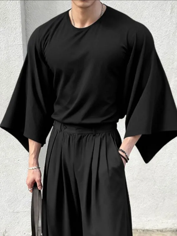 Men's Minimalist Loose Crew Neck Long Sleeve T Shirt SKUL41457 sold by Incerunmen