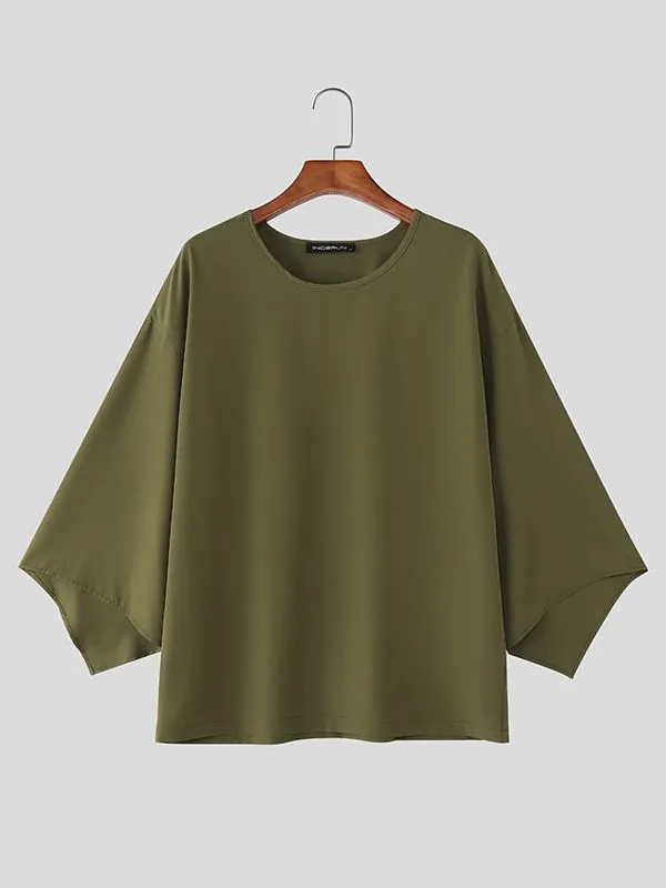 Men's Minimalist Loose Crew Neck Long Sleeve T Shirt SKUL41457 sold by Incerunmen product image thumbnail 4