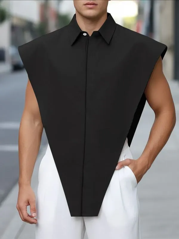 Men's Solid Color Inverted Triangle Sleeveless Shirt SKUL42636 sold by Incerunmen