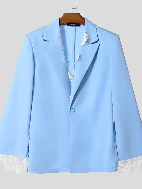 Men's Sheer Lace Patchwork Casual Blazer SKUL40304 sold by Incerunmen product image thumbnail 4