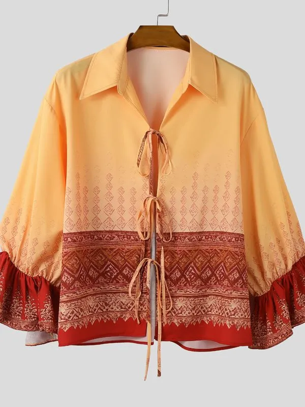 Men's Ethnic Style Print Flared Sleeve Shirt SKUL39362 sold by Incerunmen product image thumbnail 4