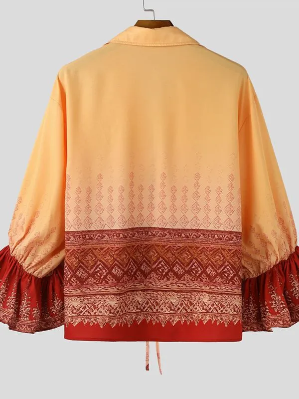 Men's Ethnic Style Print Flared Sleeve Shirt SKUL39362 sold by Incerunmen product image thumbnail 5
