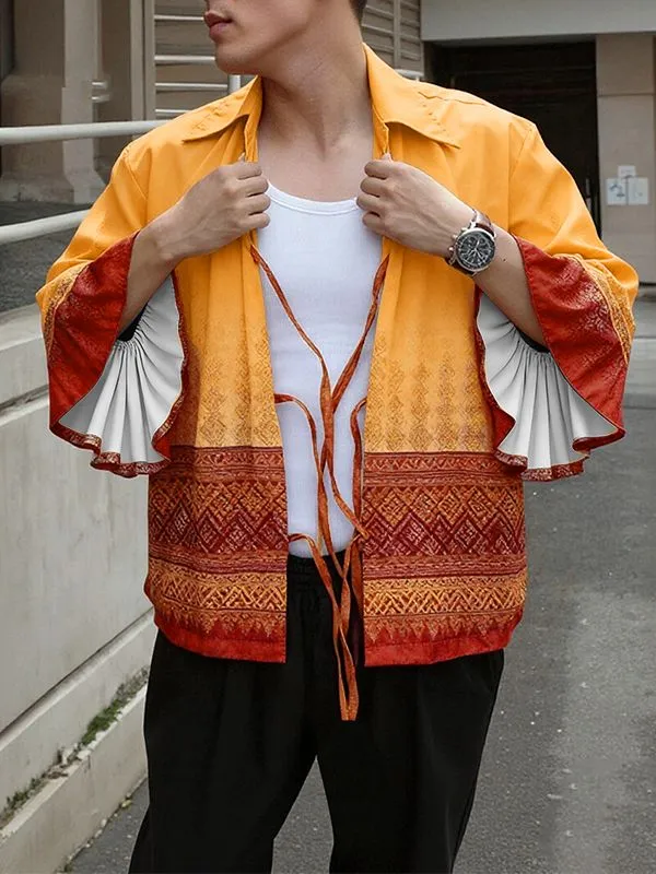 Men's Ethnic Style Print Flared Sleeve Shirt SKUL39362 sold by Incerunmen