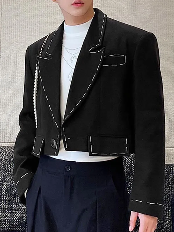 Men's Dashed Color Block Casual Long Sleeve Blazer SKUL29735 sold by Incerunmen