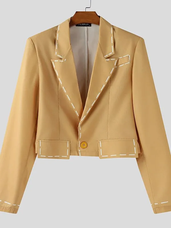 Men's Dashed Color Block Casual Long Sleeve Blazer SKUL29735 sold by Incerunmen product image thumbnail 4