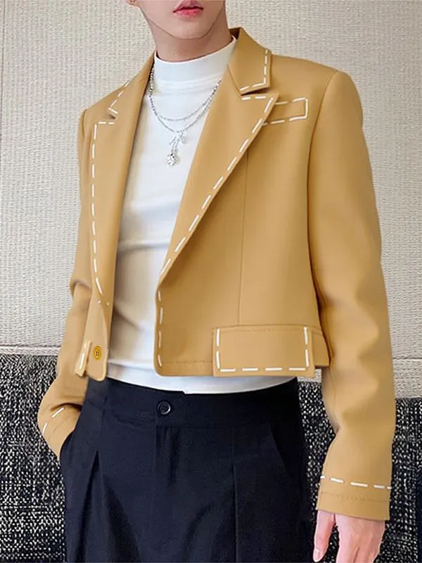 Men's Dashed Color Block Casual Long Sleeve Blazer SKUL29735 sold by Incerunmen product image thumbnail 3