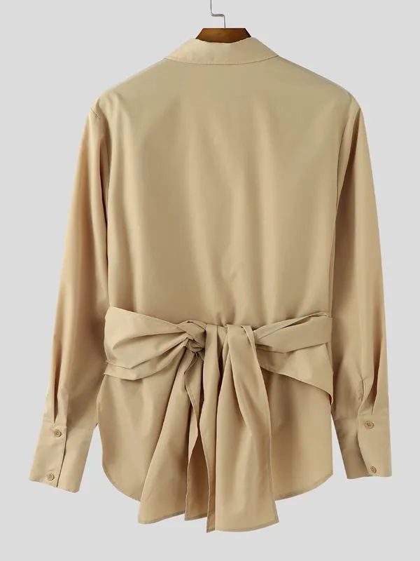 Men's Deconstructed Cinched Waist Long Sleeve Shirt SKUL39010 sold by Incerunmen product image thumbnail 5