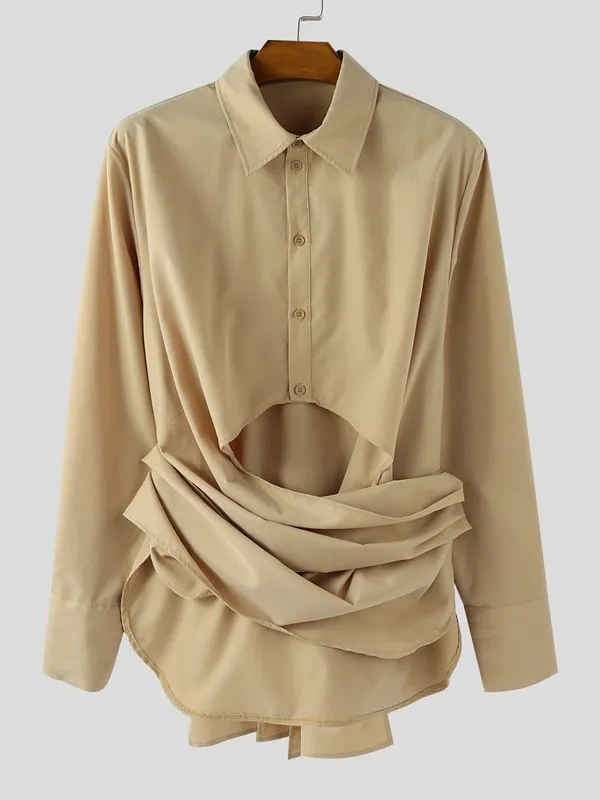 Men's Deconstructed Cinched Waist Long Sleeve Shirt SKUL39010 sold by Incerunmen product image thumbnail 4