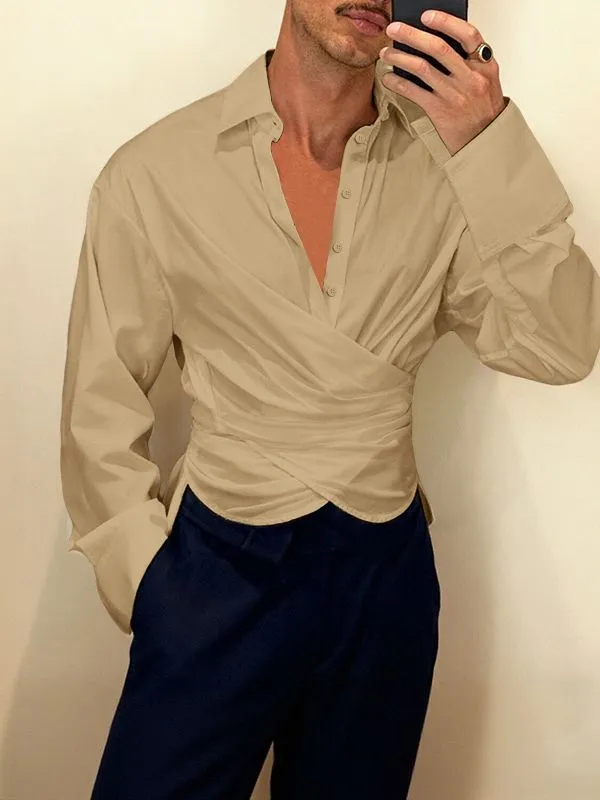 Men's Deconstructed Cinched Waist Long Sleeve Shirt SKUL39010 sold by Incerunmen product image thumbnail 2