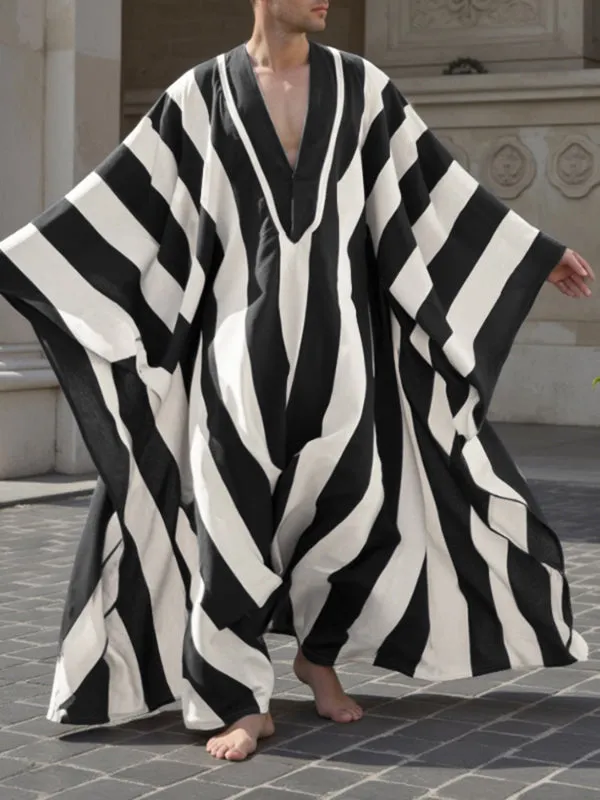 Men's Striped Loose Oversized Robe SKUL24712 sold by Incerunmen
