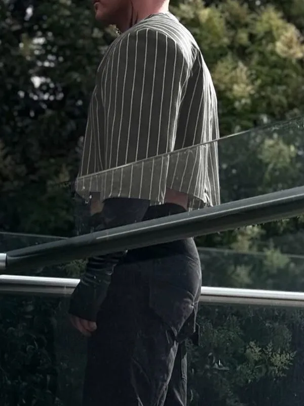 Men's Back Zipper Striped Cropped Shirt SKUL41259 sold by Incerunmen product image thumbnail 4