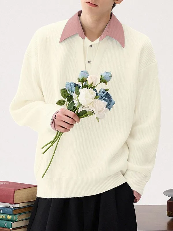 Men's Solid Color Striped Turn Down Collar Long Sleeve Shirt SKUL43649 sold by Incerunmen product image thumbnail 3