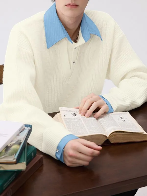 Men's Solid Color Striped Turn Down Collar Long Sleeve Shirt SKUL43649 sold by Incerunmen product image thumbnail 2