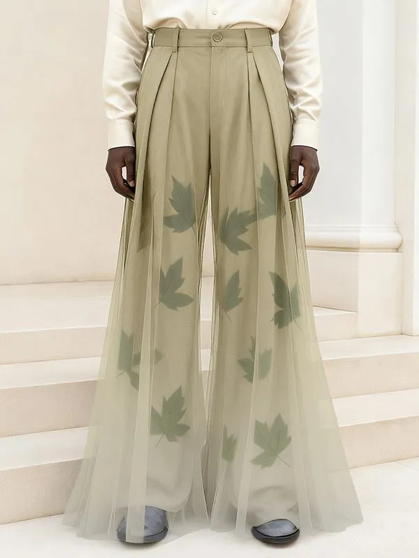 Men's Maple Leaf Print Gradient Mesh Pant SKUL39000 sold by Incerunmen product image thumbnail 2