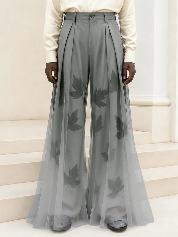 Men's Maple Leaf Print Gradient Mesh Pant SKUL39000 sold by Incerunmen