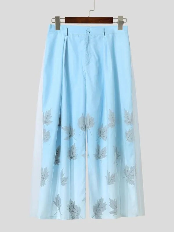 Men's Maple Leaf Print Gradient Mesh Pant SKUL39000 sold by Incerunmen product image thumbnail 4