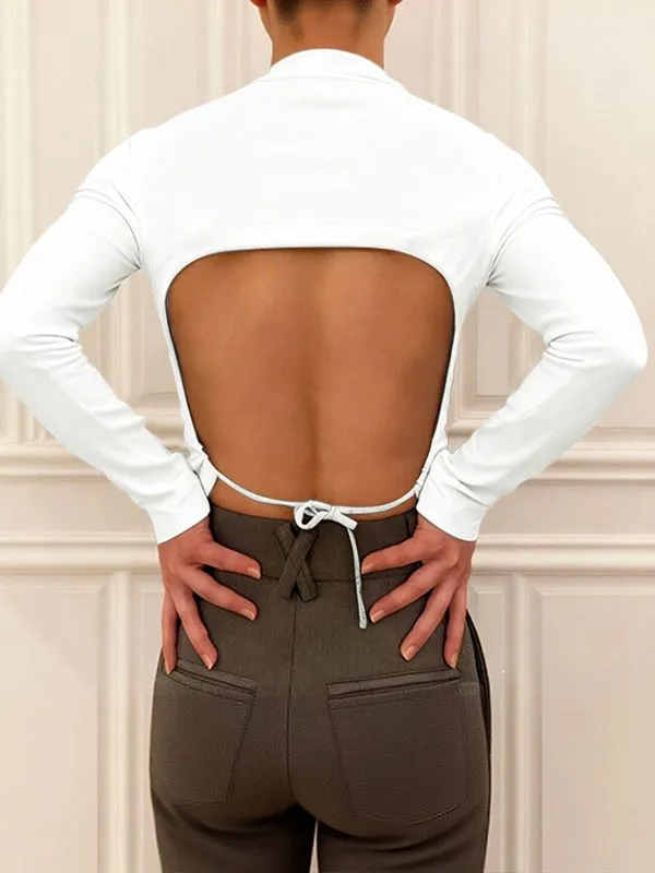 Men's Back Cutout Long Sleeve T-shirt SKUL44012 sold by Incerunmen product image thumbnail 4