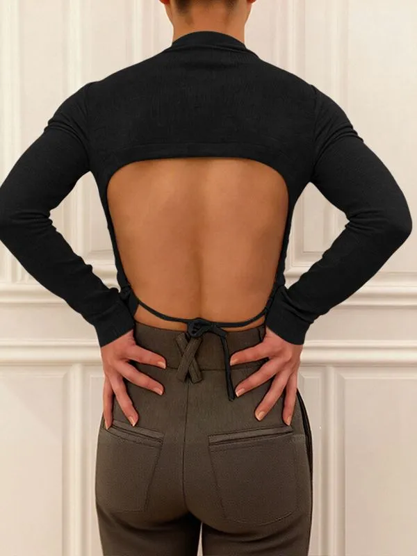 Men's Back Cutout Long Sleeve T-shirt SKUL44012 sold by Incerunmen product image thumbnail 2