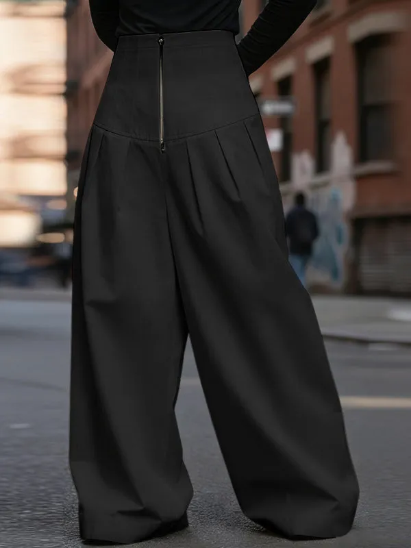 Men's Solid Loose High Waist Casual Pant SKUL40263 sold by Incerunmen