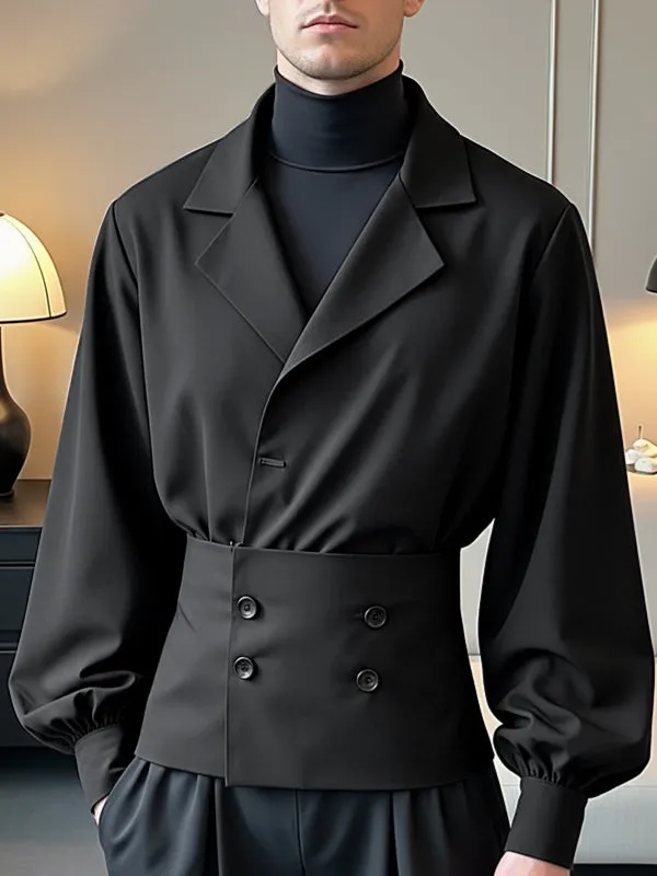 Men's Solid Waist Long Sleeve Shirt SKUL40547 sold by Incerunmen