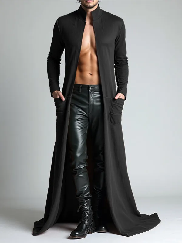 Men's Solid Color Textured Long Sleeve Cardigan SKUL29602 sold by Incerunmen